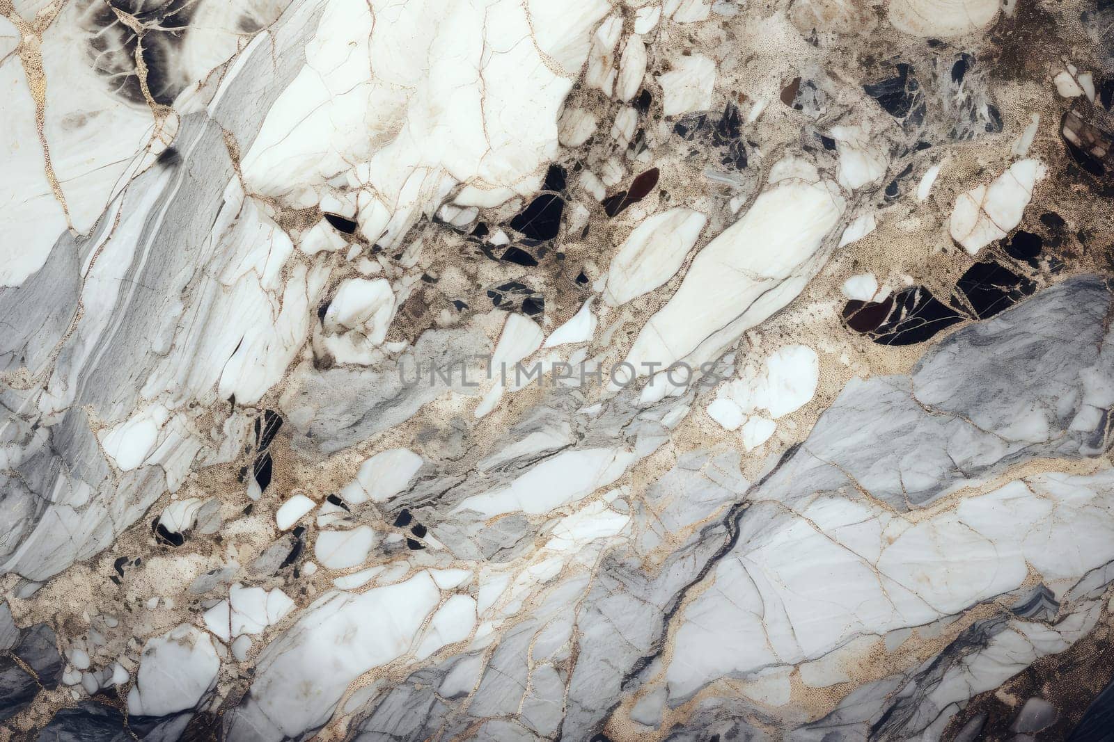 Marble stone texture floor. Black metal. Generate Ai