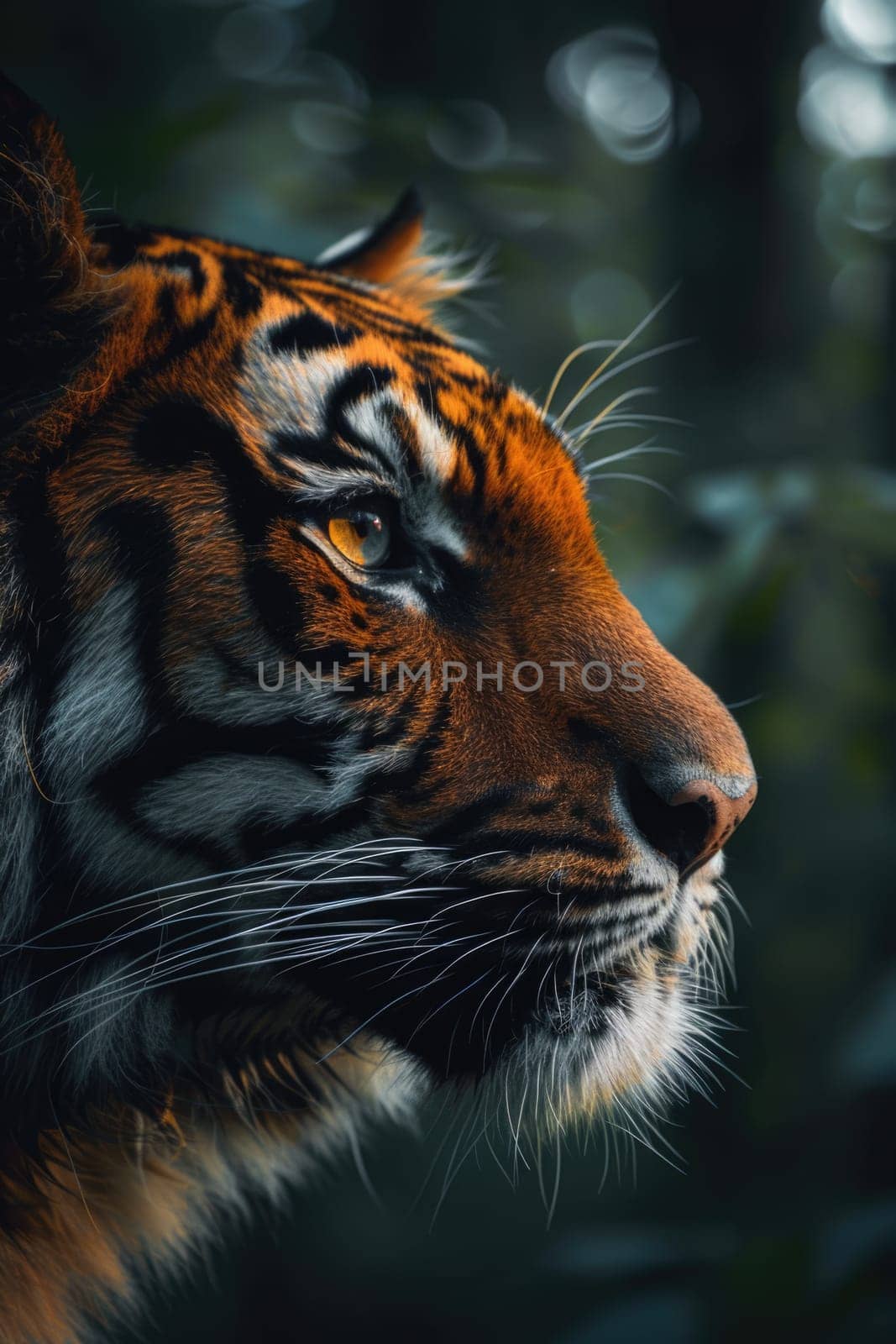 world wildlife day. tiger looking through jungle leaves . ai generated by Desperada