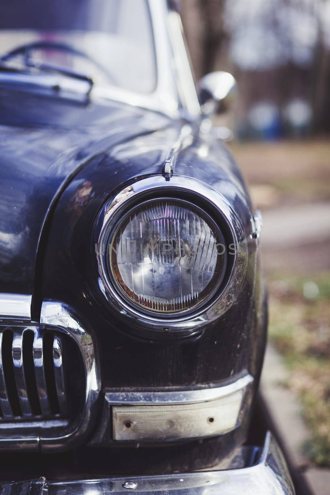 headlights classic car. by Ladouski