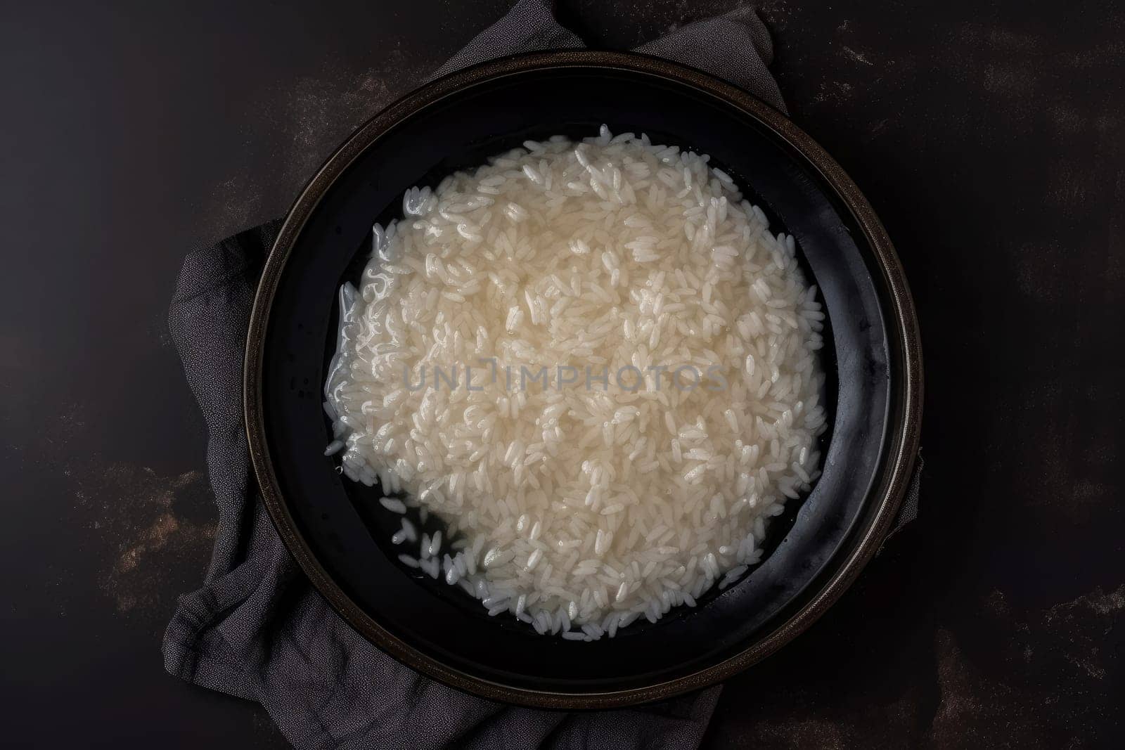 Rice soaked water delicate. Generate AI by ylivdesign