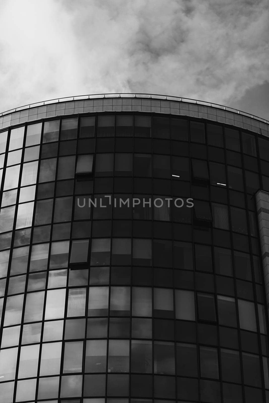 financial glass building of an office or bank against the sky