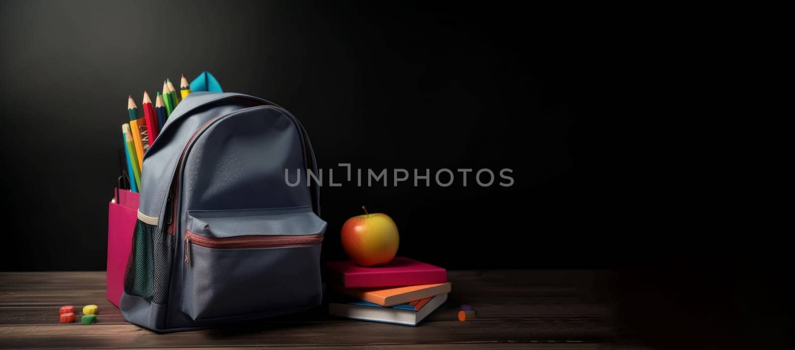 Full school bag banner. Generate Ai by ylivdesign