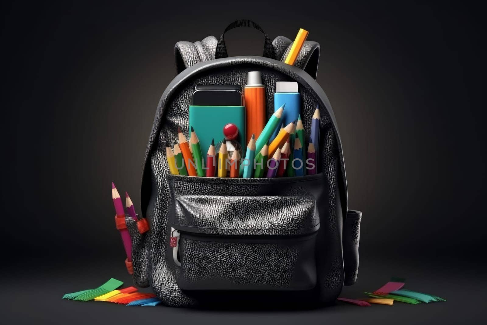 Full school bag. Generate Ai by ylivdesign