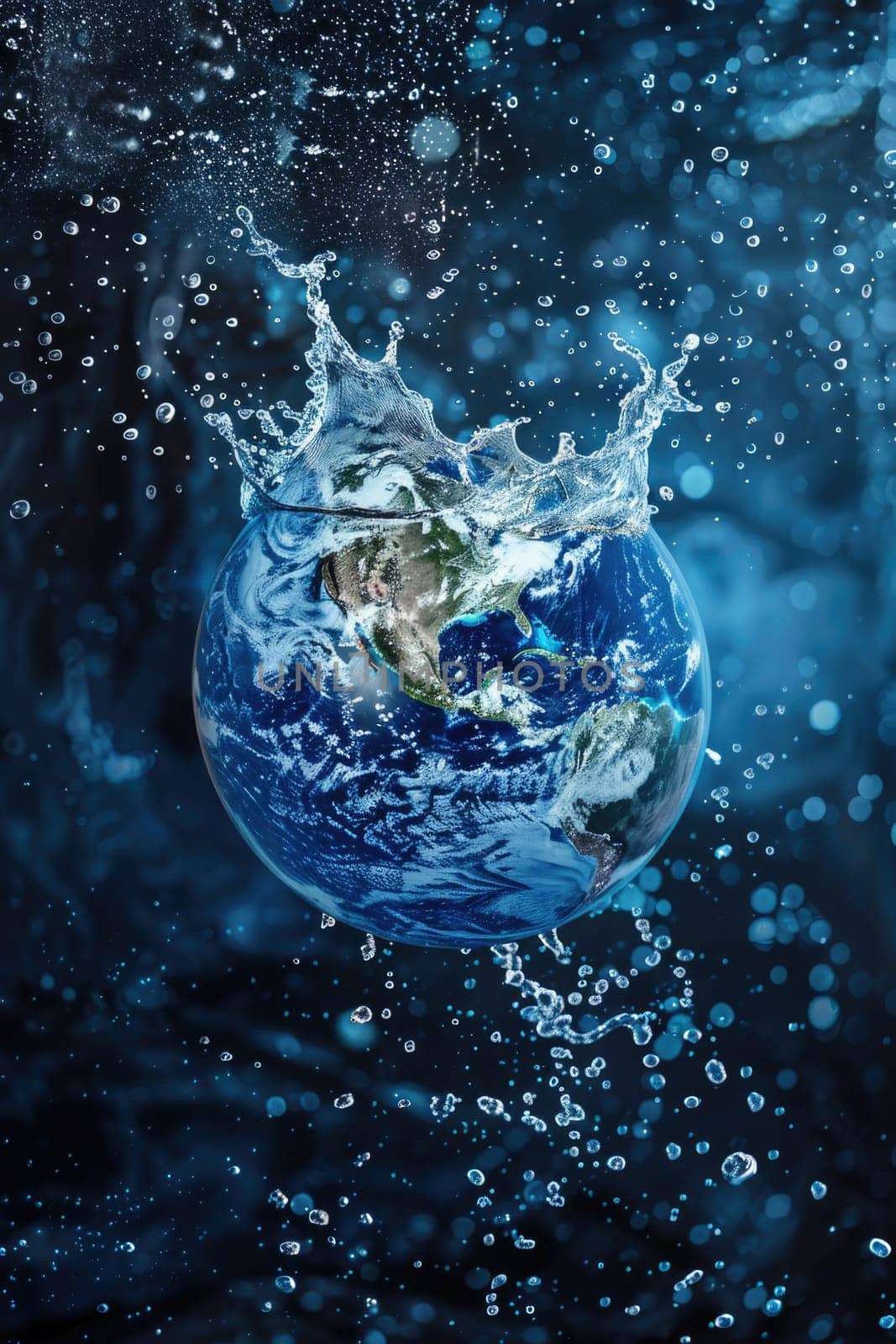 world water day . clean water drop in shape of planet Earth. ai generated by Desperada