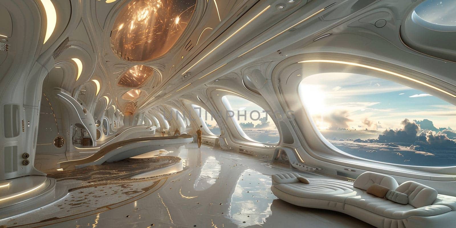 Spaceship grunge interior with view on planet Earth 3D rendering elements of this image furnished by NASA. High quality photo