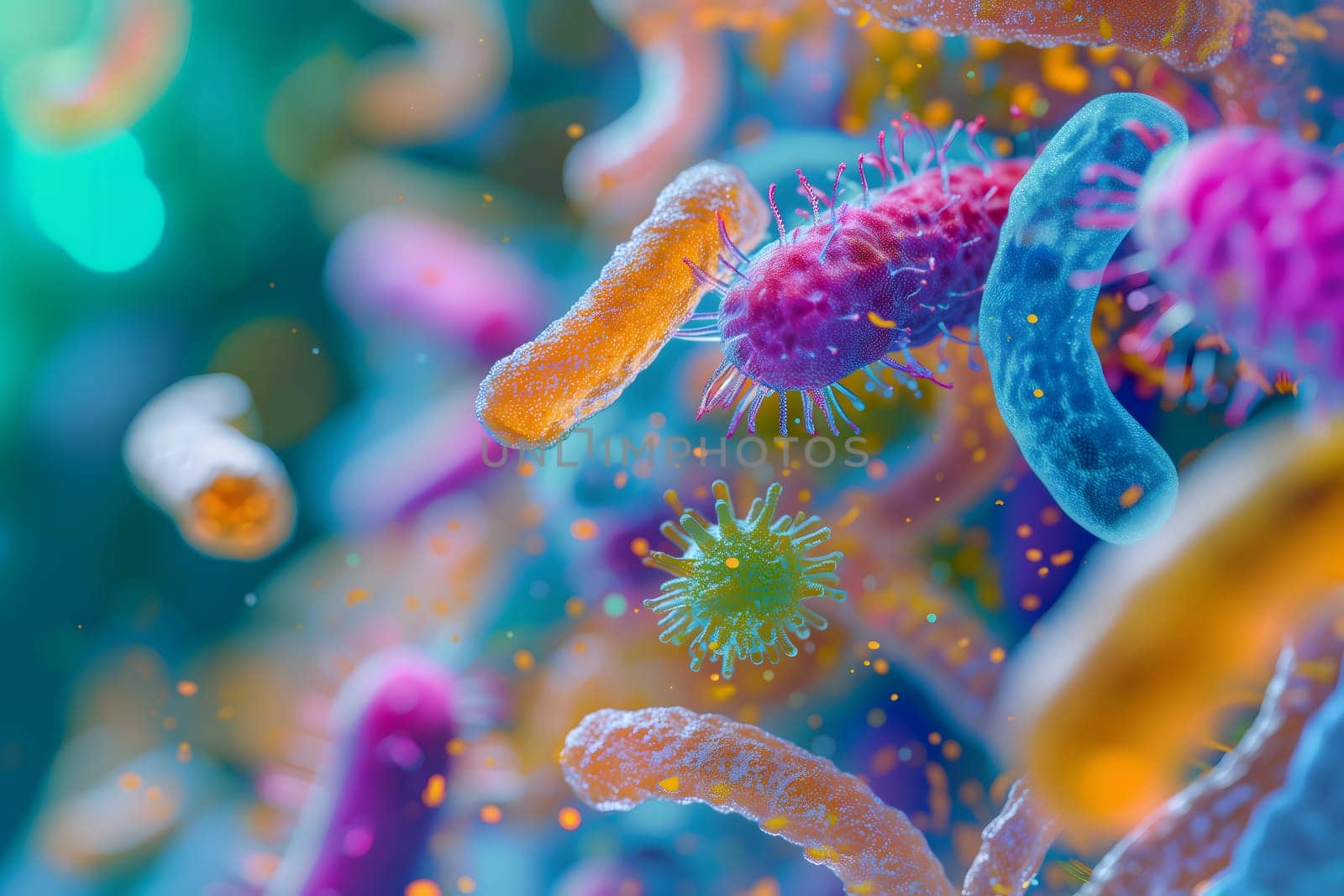 Diverse colorful abstract microbiome by z1b