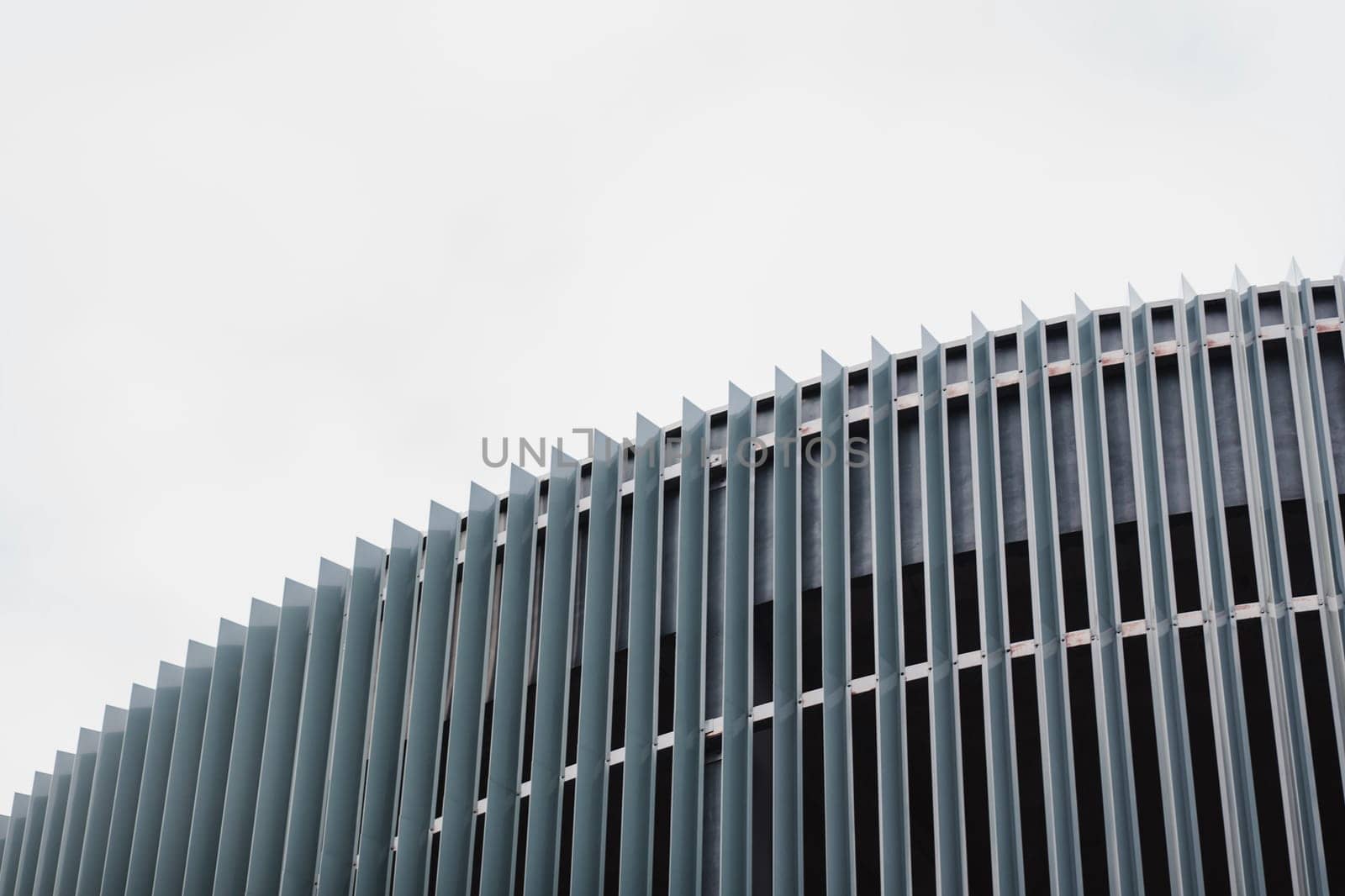 new modern metal building of a factory or parking