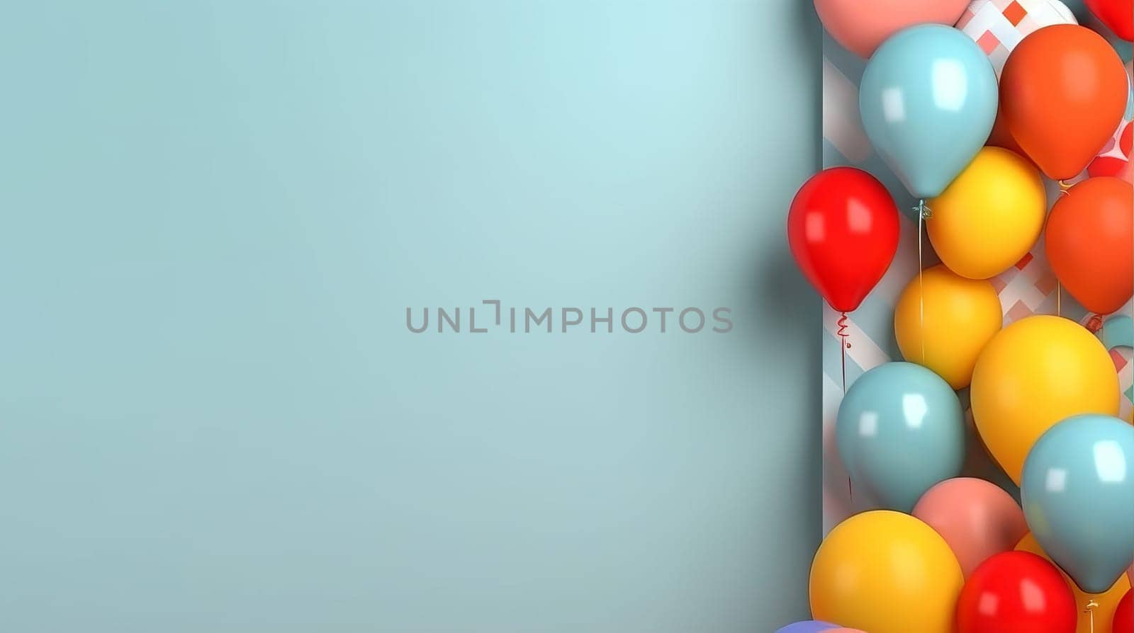 April fool day balloons banner. Decor humor. Generate Ai