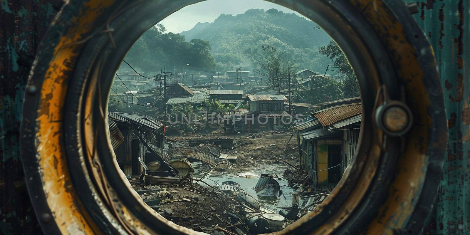 ruins of a city . 3d illustration concept.