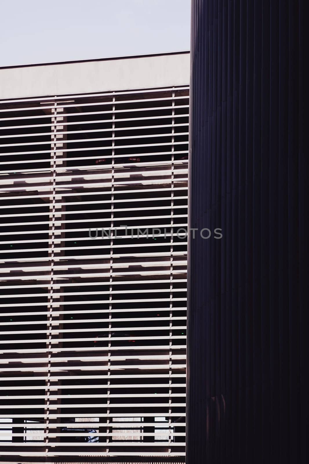 Modern aluminum facade on industrial building