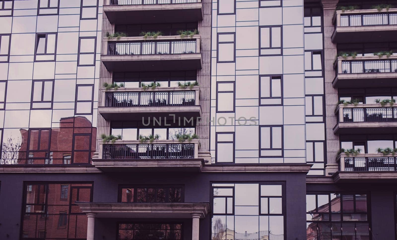 Modern building. Modern hotel building with balconies