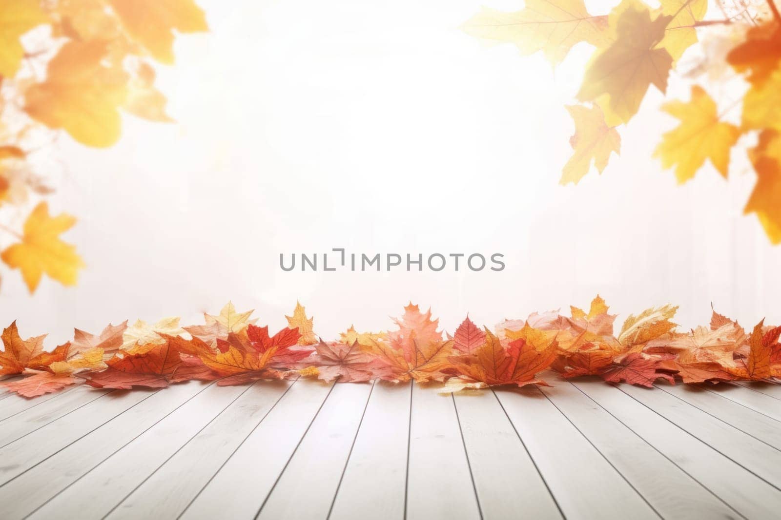 Autumn leaves decor. Generate Ai by ylivdesign