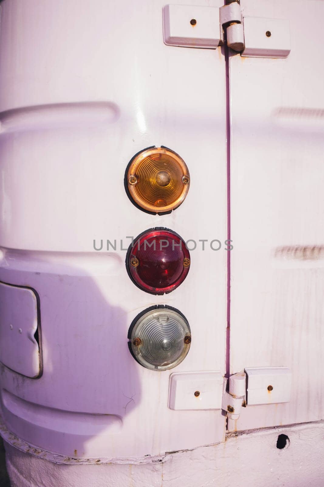 headlights on retro car by Ladouski