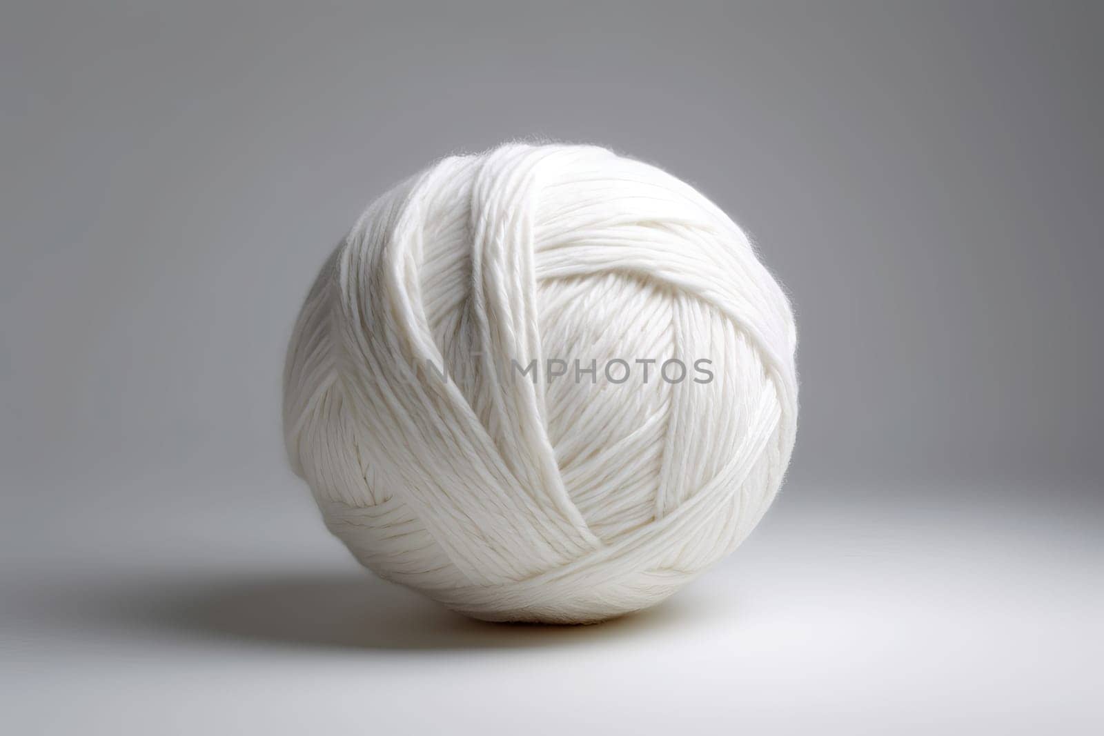 Ball wool white. Texture grey studio. Generate Ai