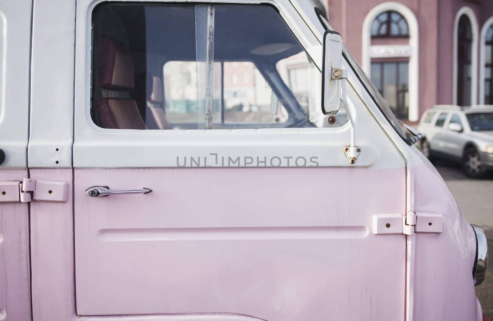 old vintage retro car. side view