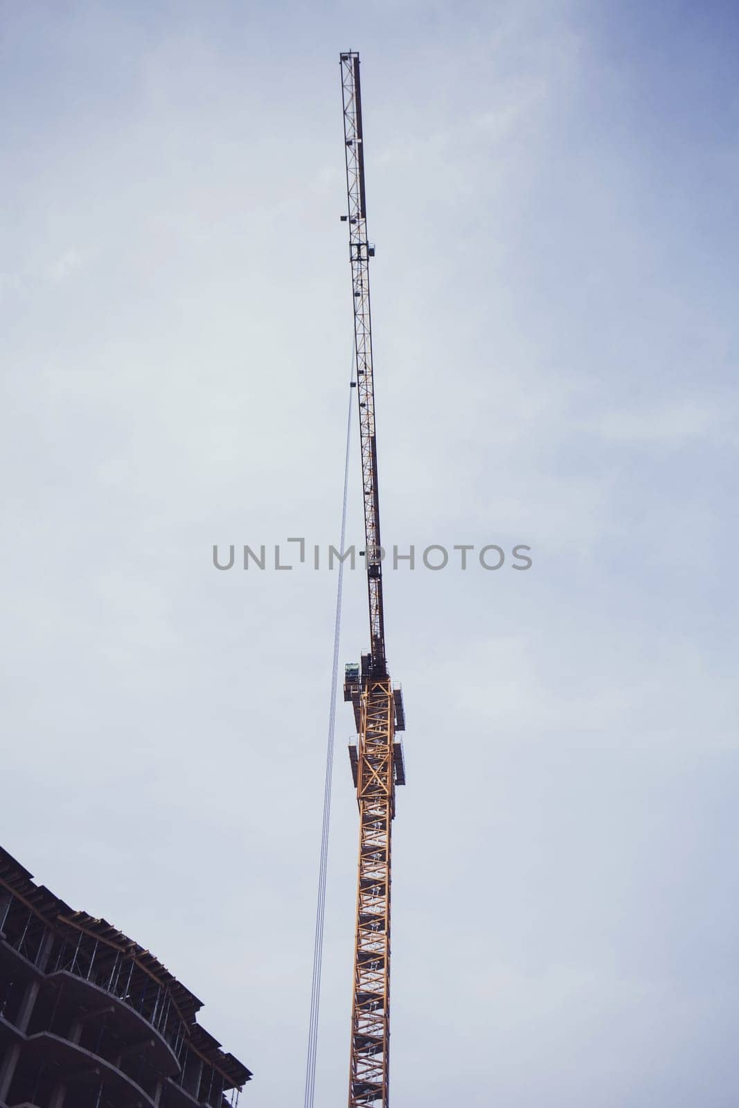 tower crane on the construction of a new house