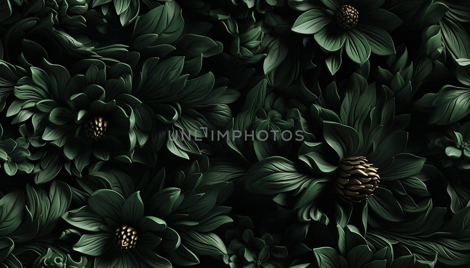 Seamless pattern tile background flowers and floral leaves plants. High quality photo