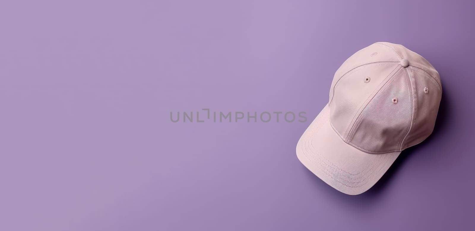 Beige baseball cap banner. Generate Ai by ylivdesign