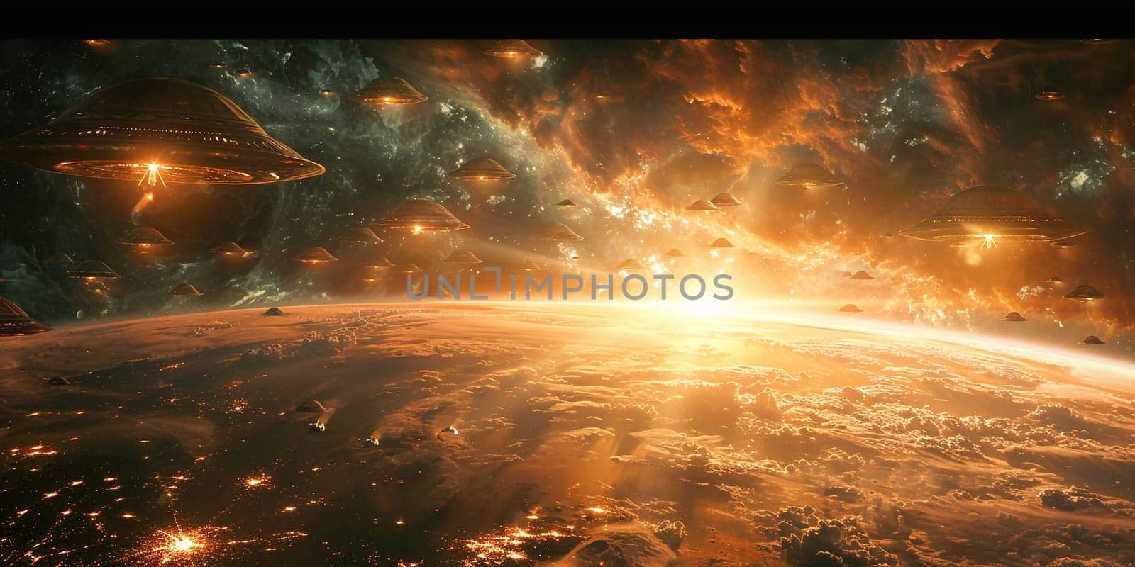 An Epic Space Battle An Image of a Spectacular Cosmic Clash. High quality photo
