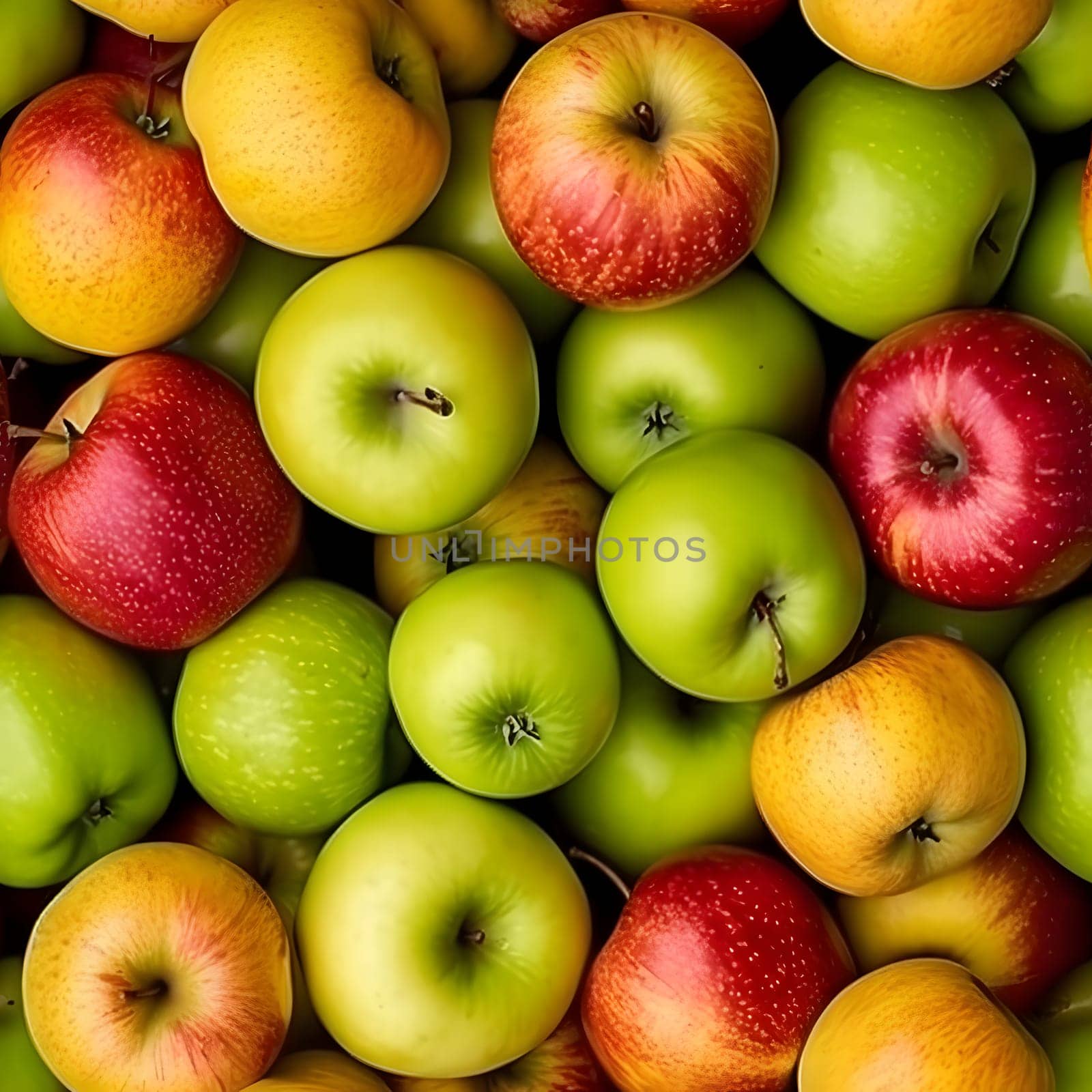 seamless texture and background of different color apples pile with high angle view by z1b