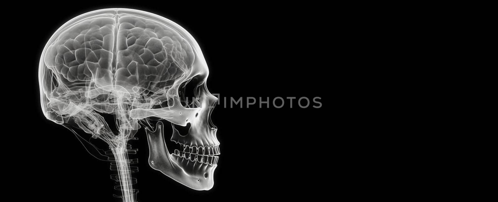 Brain scan x ray banner. Generate Ai by ylivdesign