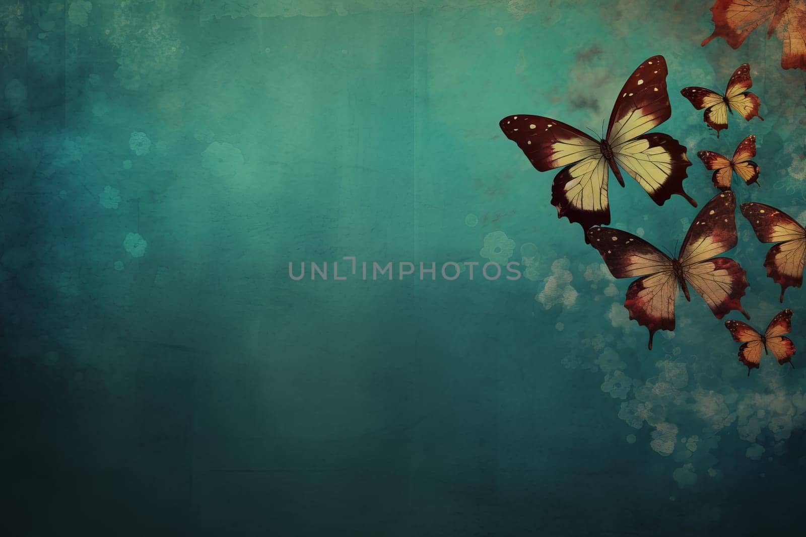 Butterfly background flower. Sky heart gentle. Generate Ai