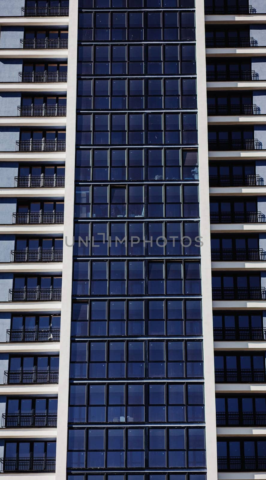 Modern apartment building exterior, residential house facade