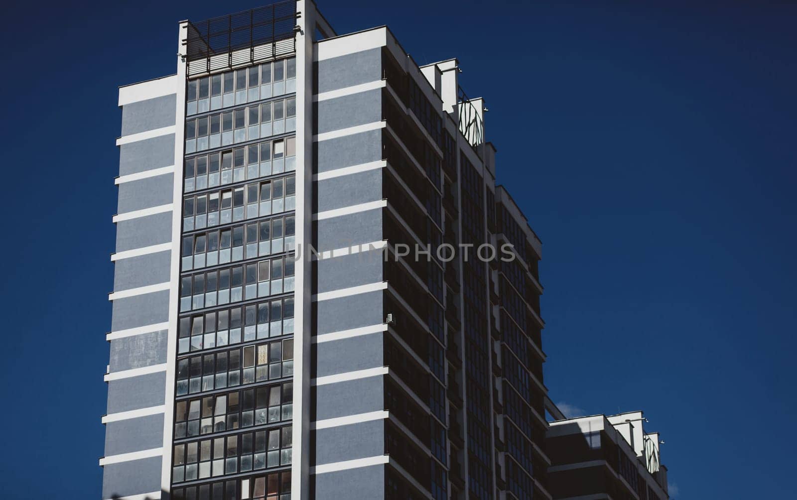 Modern apartment building exterior concept. Mortgage