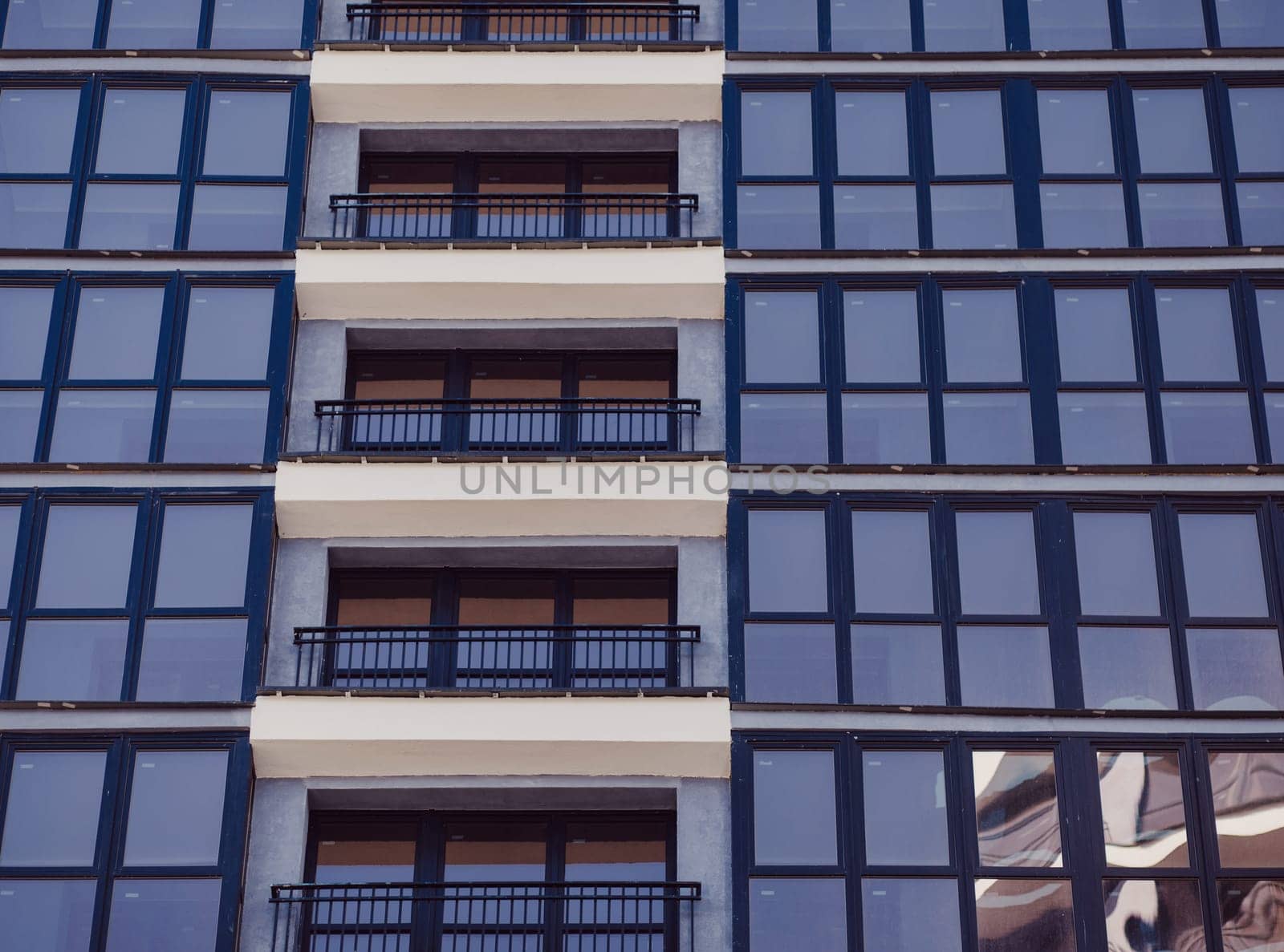 Modern apartment buildings. Facade of a modern apartment building
