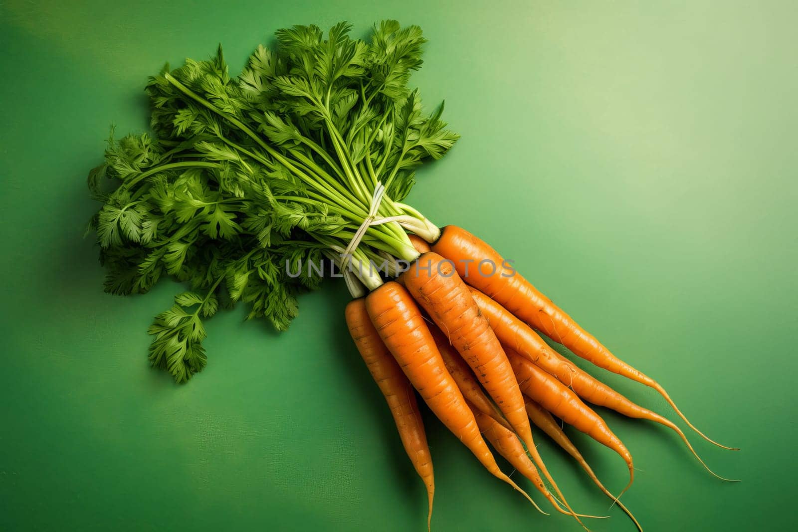Carrots food green background. Generate Ai by ylivdesign