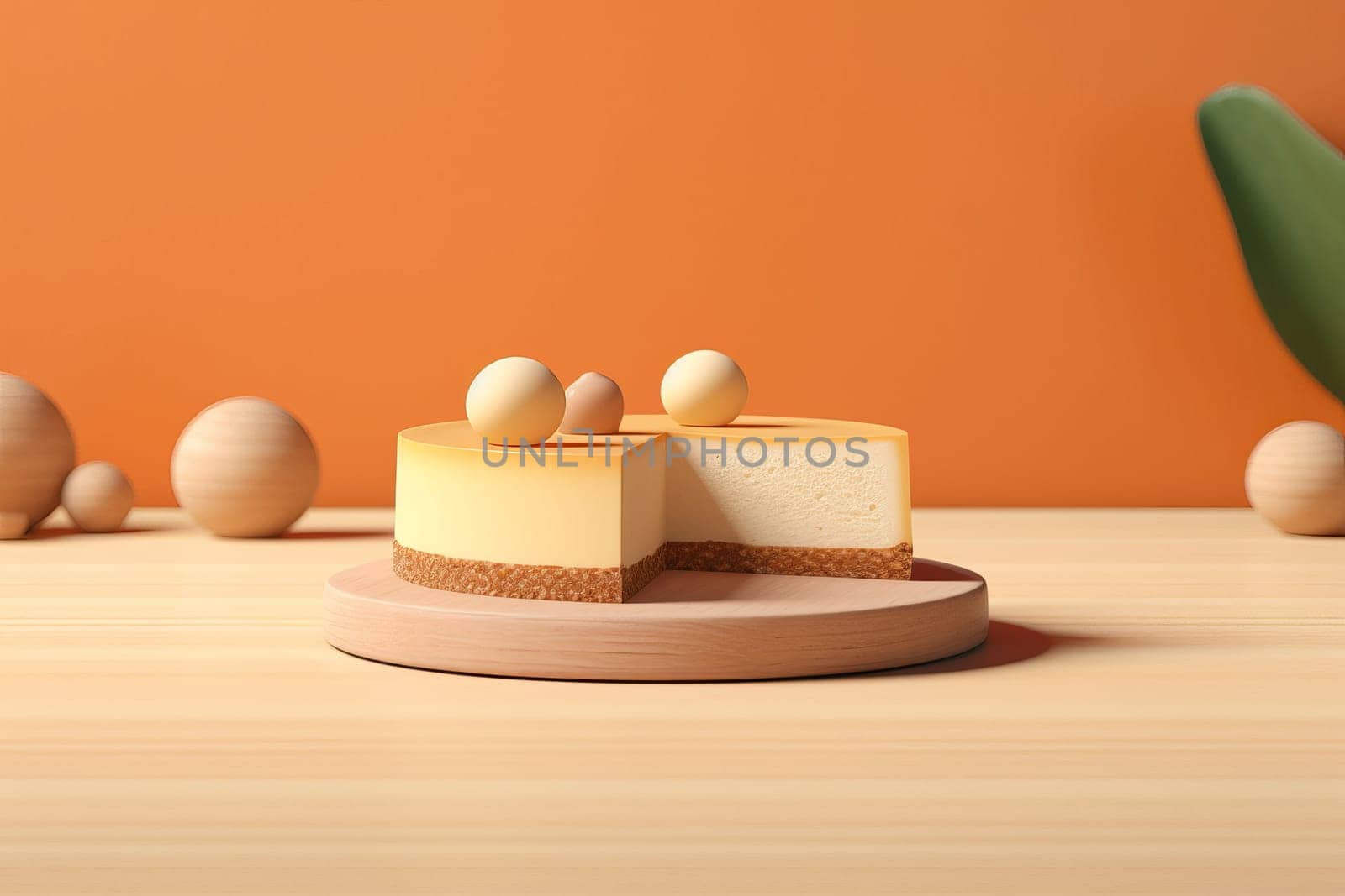 Cheesecake day background. Generate Ai by ylivdesign