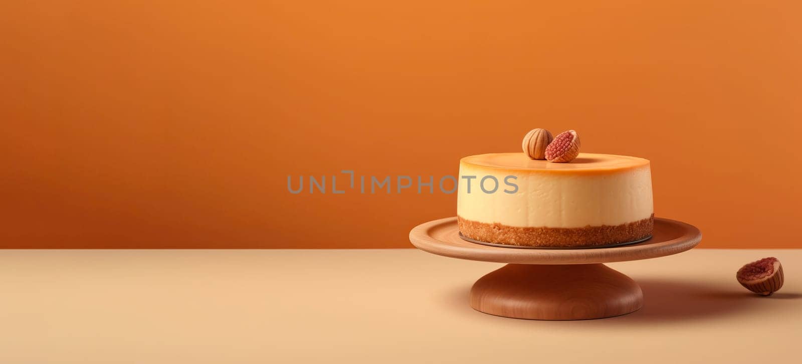 Cheesecake day nuts background. Love pie. Generate Ai