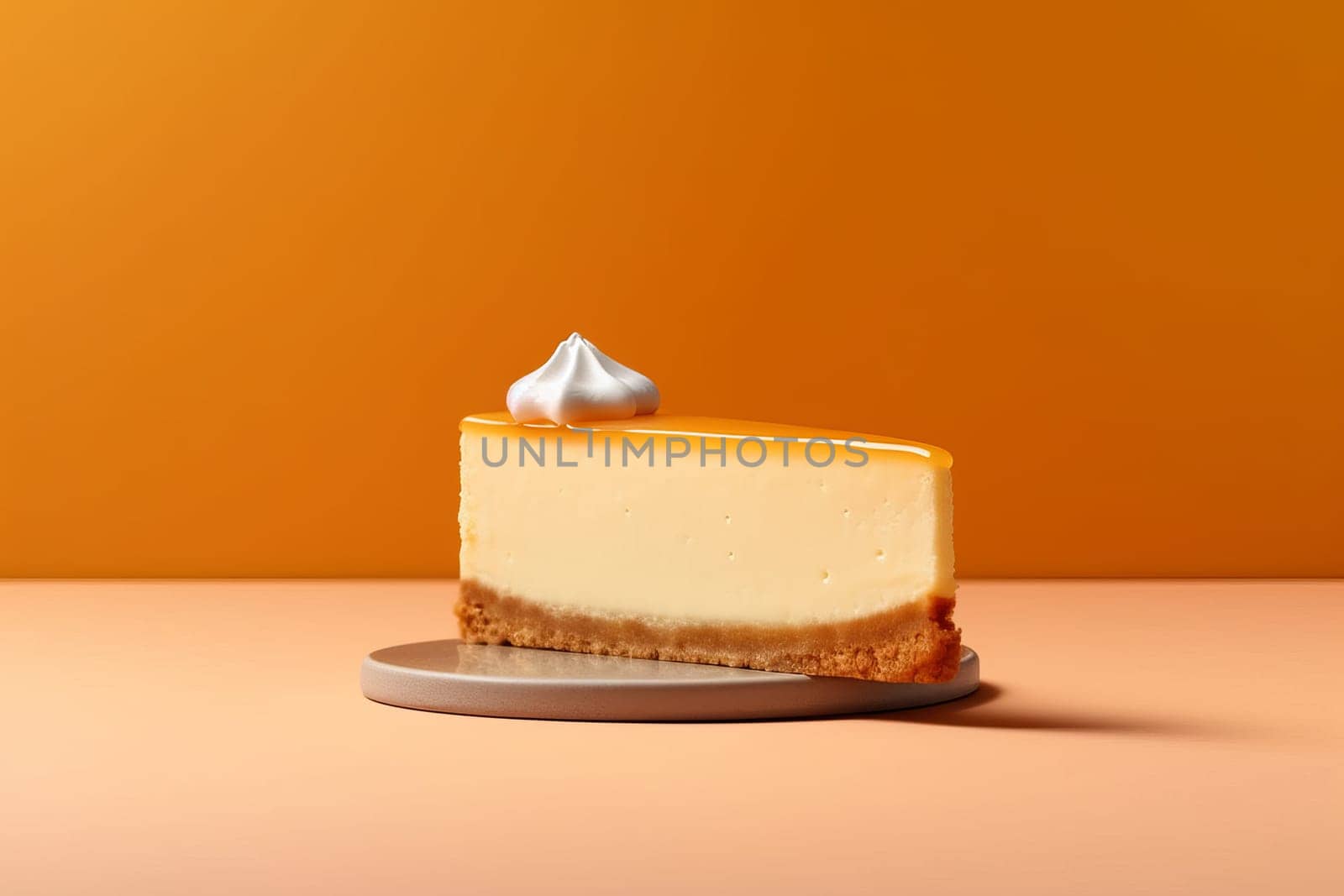 Cheesecake day slice background. Generate Ai by ylivdesign