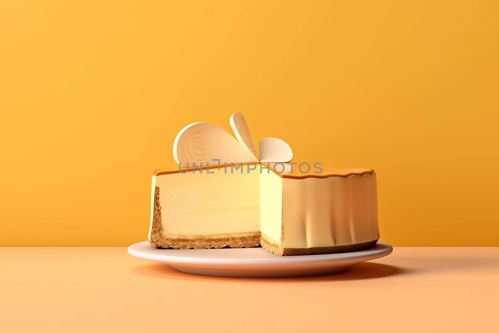 Cheesecake day background romantic. Generate Ai by ylivdesign
