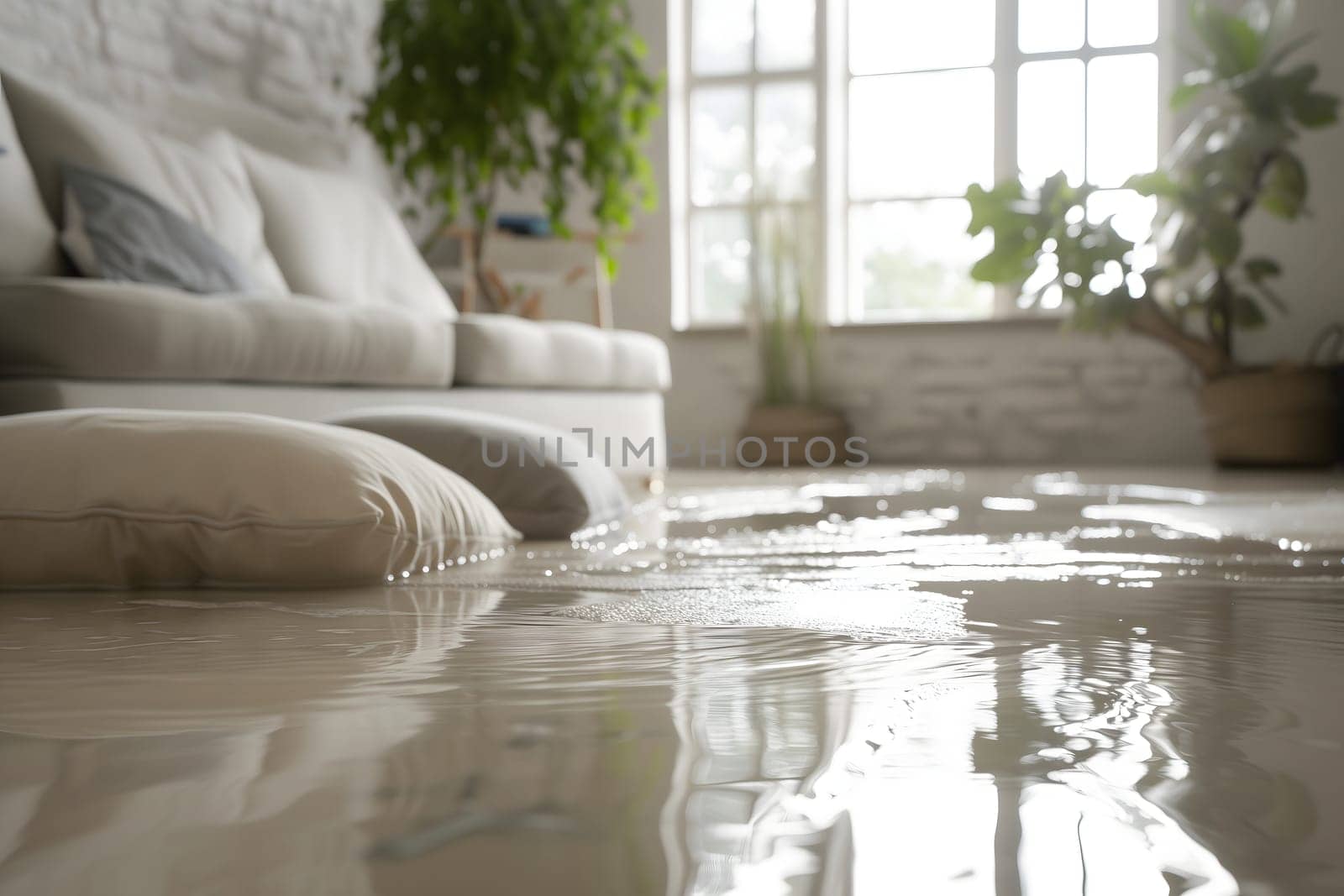 Home Floor Flooded, Showcasing Water Damage And Potential Issues by z1b