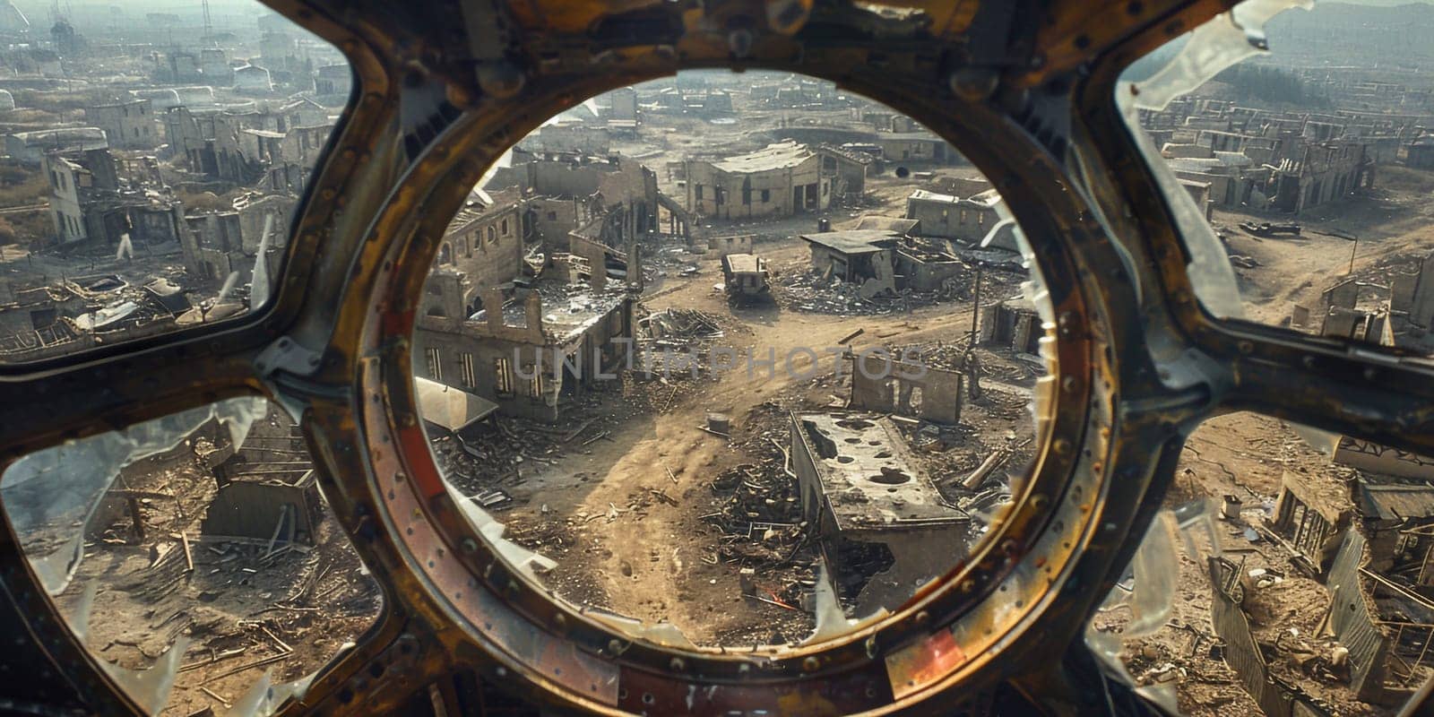 ruins of a city . 3d illustration concept.