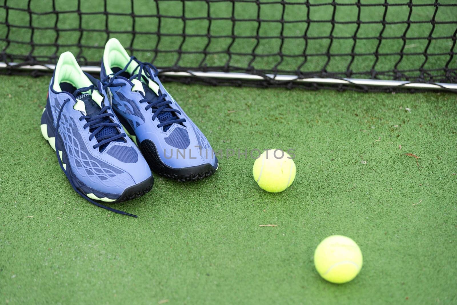 Paddle tennis objects and court. High quality photo