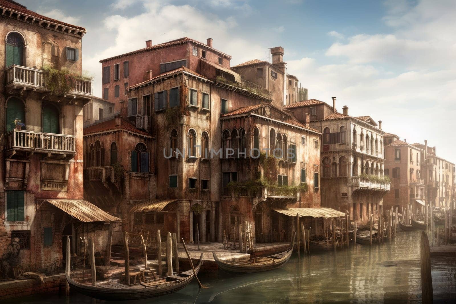 Venice grand old canal. Generate Ai by ylivdesign