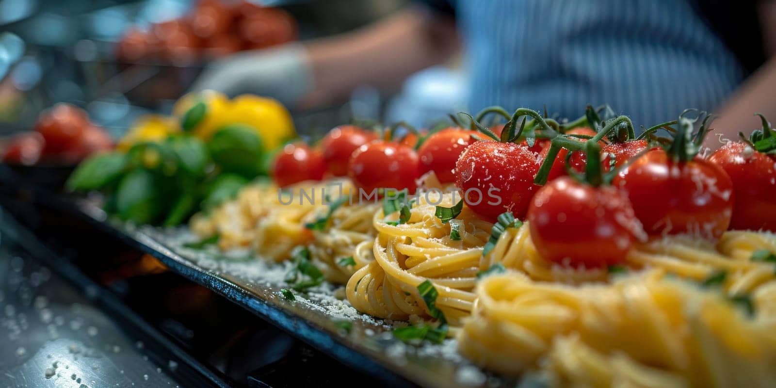 Classic Pasta on kitchen background. Diet and food concept. by Benzoix