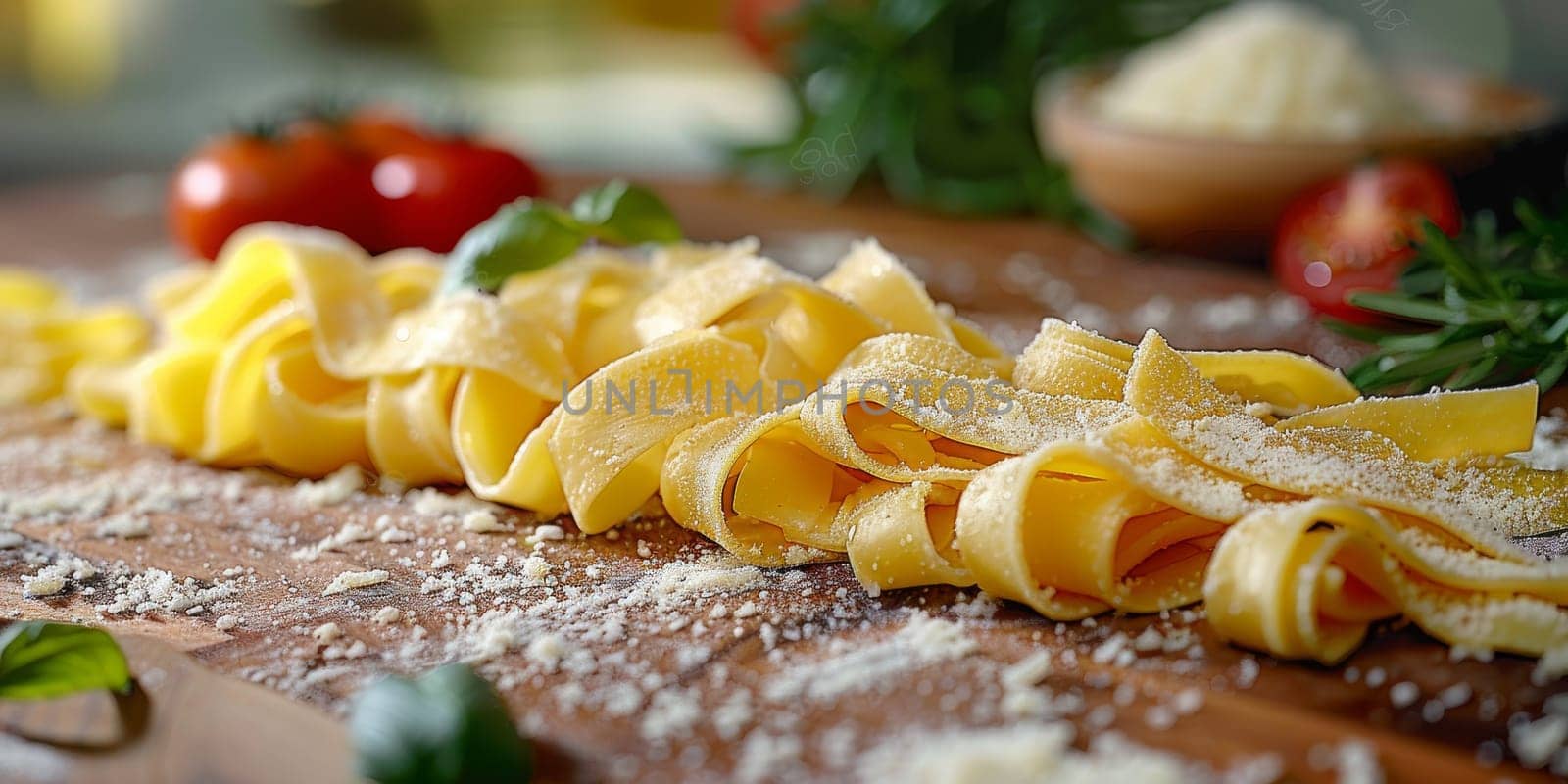 Classic Pasta on kitchen background. Diet and food concept. by Benzoix