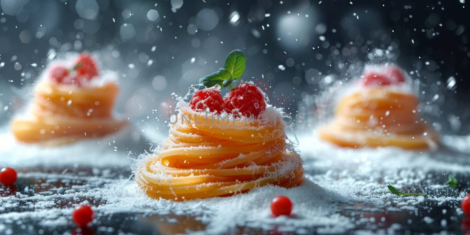 Classic Pasta on kitchen background. Diet and food concept