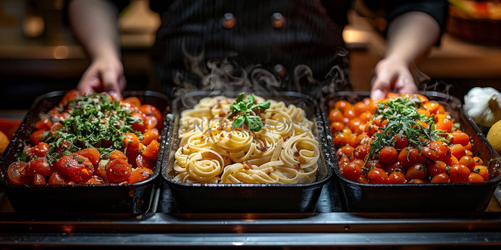 Classic Pasta on kitchen background. Diet and food concept. by Benzoix