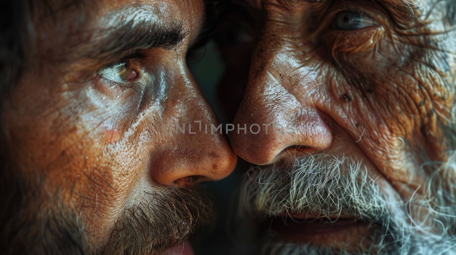 Close Up of Man and Womans Faces by but_photo