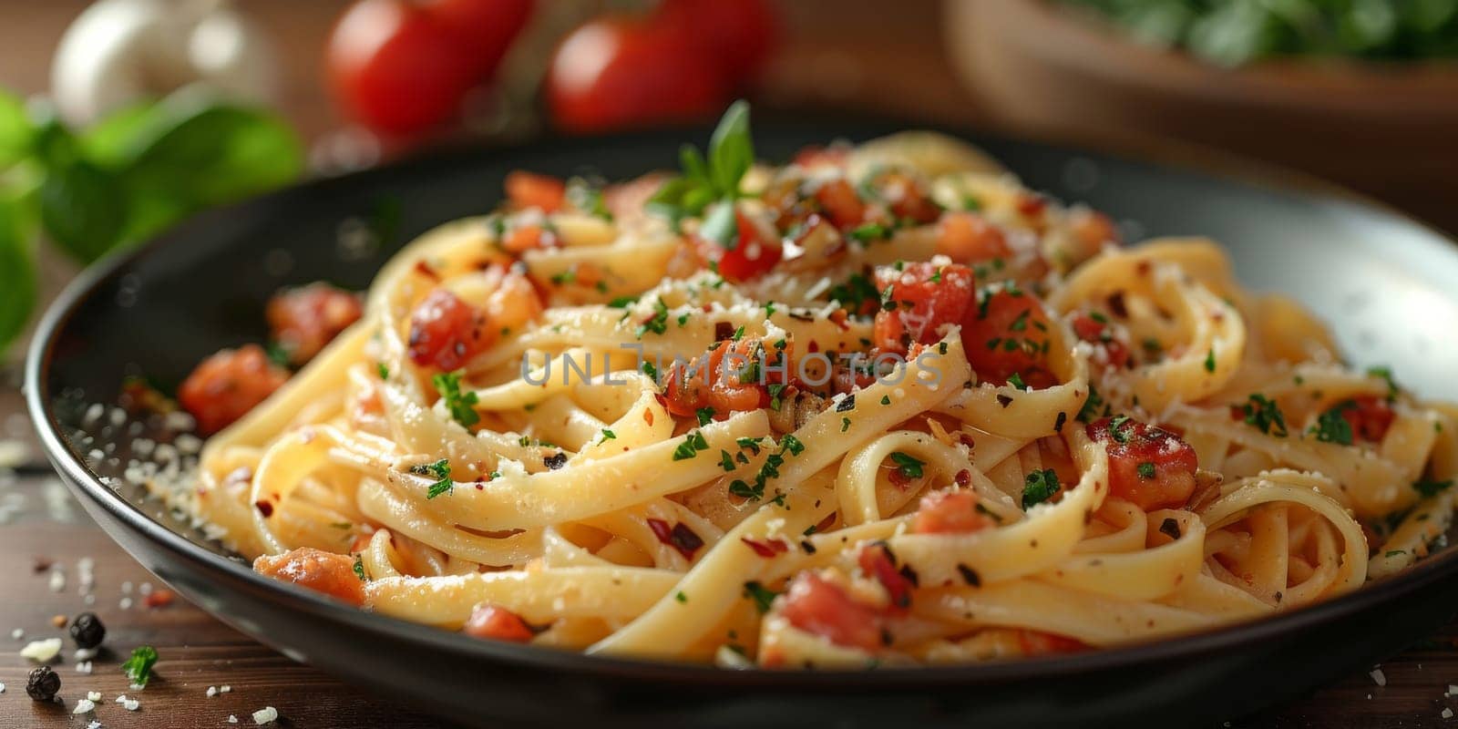 Classic Pasta on kitchen background. Diet and food concept. by Benzoix