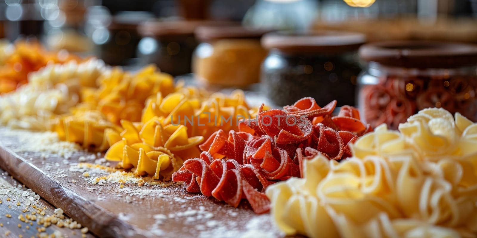 Classic Pasta on kitchen background. Diet and food concept. by Benzoix