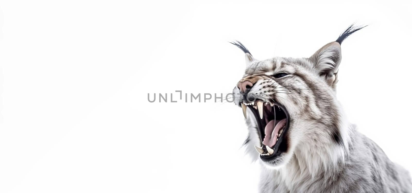 Lynx screaming banner. Generate Ai by ylivdesign