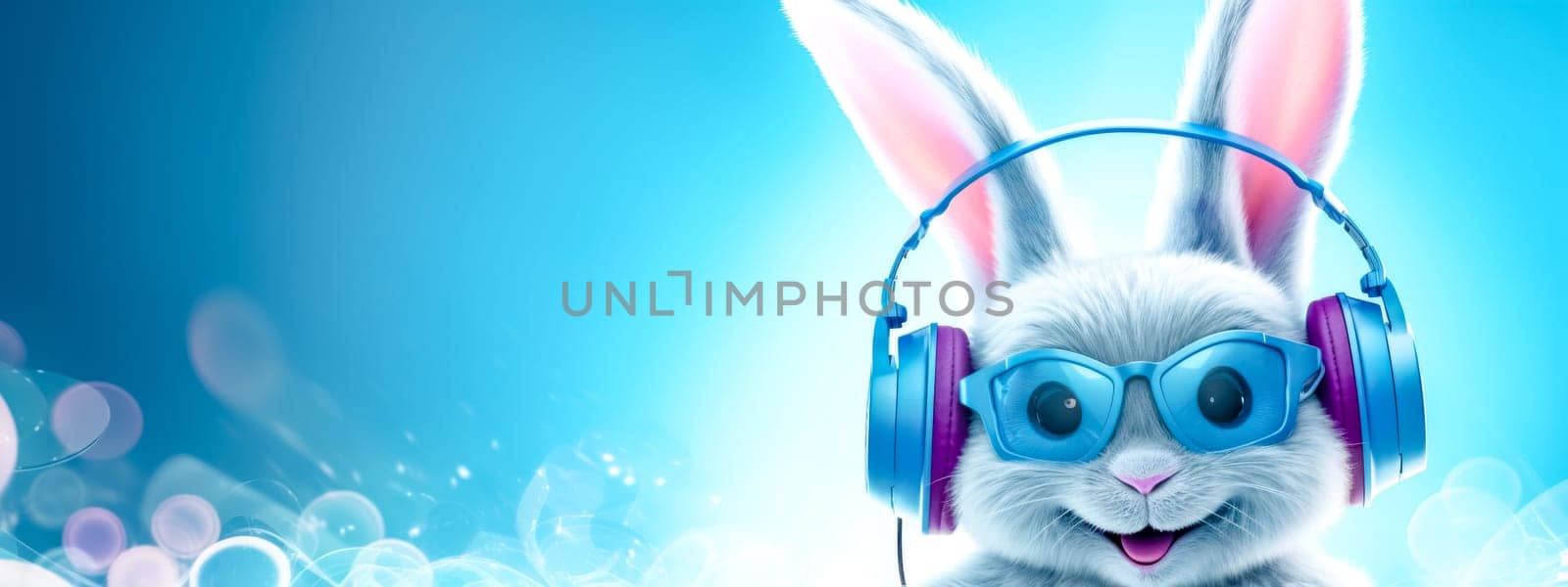 Cool dj bunny with headphones banner by Edophoto