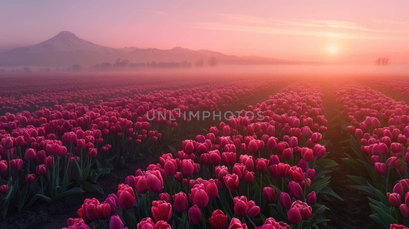 Field of colorful tulips, many spring flowers. by natali_brill