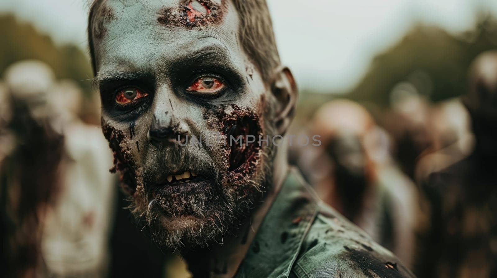 Makeup in zombie style. Professional makeup for filming by natali_brill