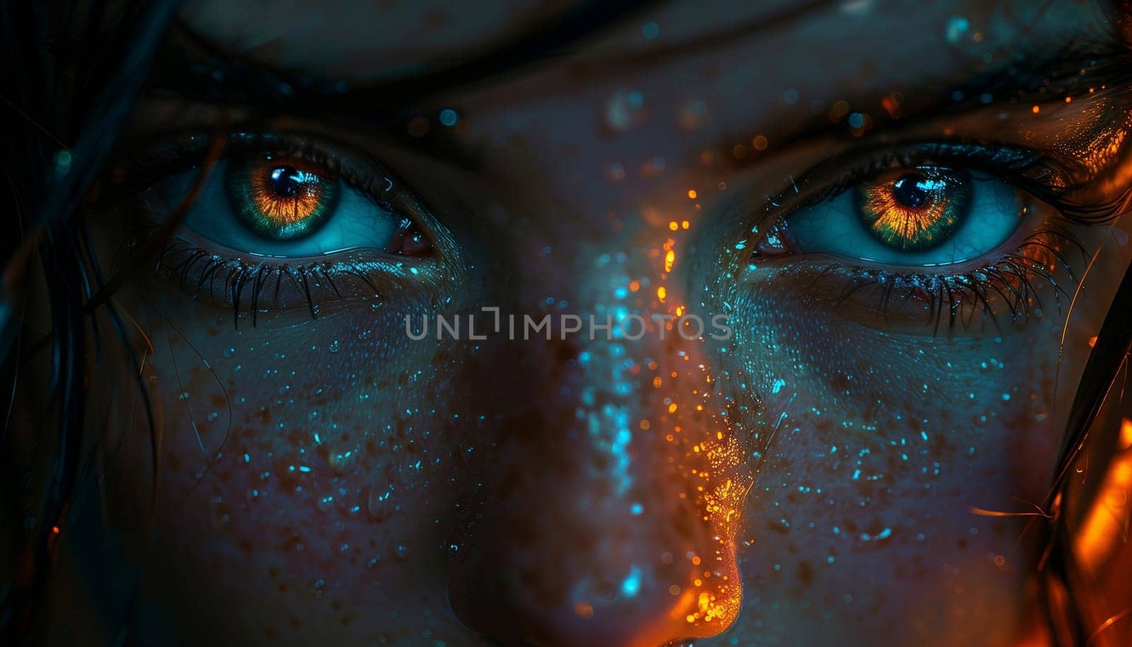 Colorful cinematic close-up photo of a girl's eyes by NeuroSky